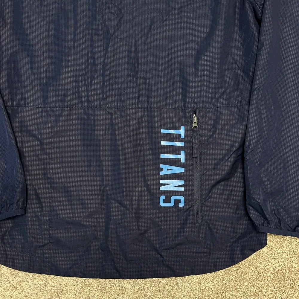 Tennessee Titans NFL Windbreaker Jacket Mens Medium Full Zip Navy Lightweight